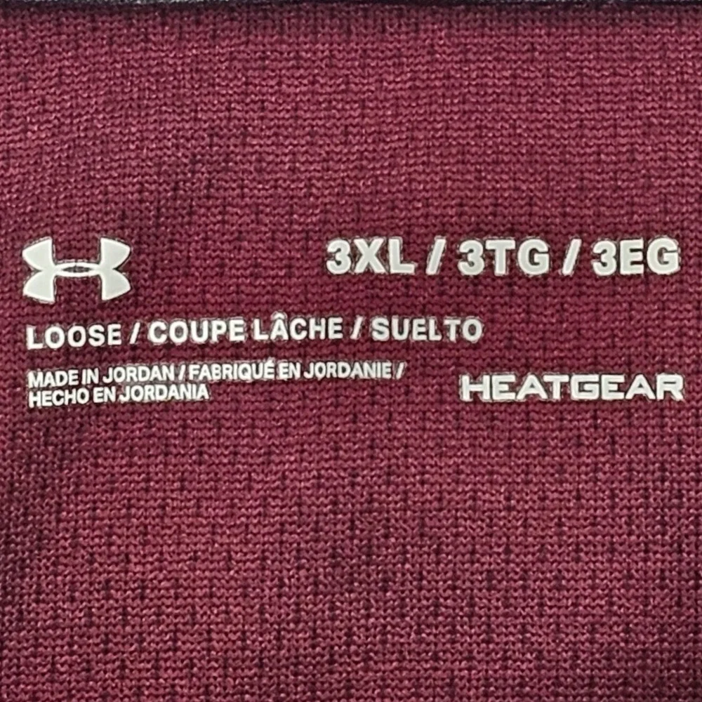 Under Armour Mens 3XL Maroon HeatGear Polo Shirt Loose Fit 1290140 Burgundy - Picture 3 of 11